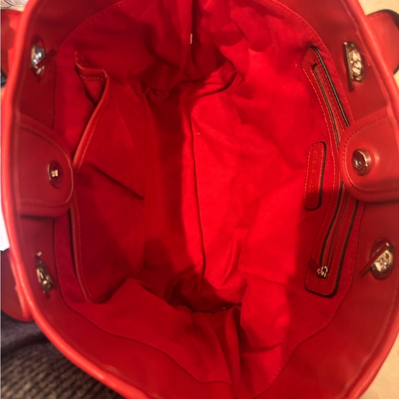 Steve Madden Red Quilted Tote with Chain Handles - Picture 3 of 6